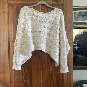 POL Off-the-Shoulder Cropped Sweater in Cream